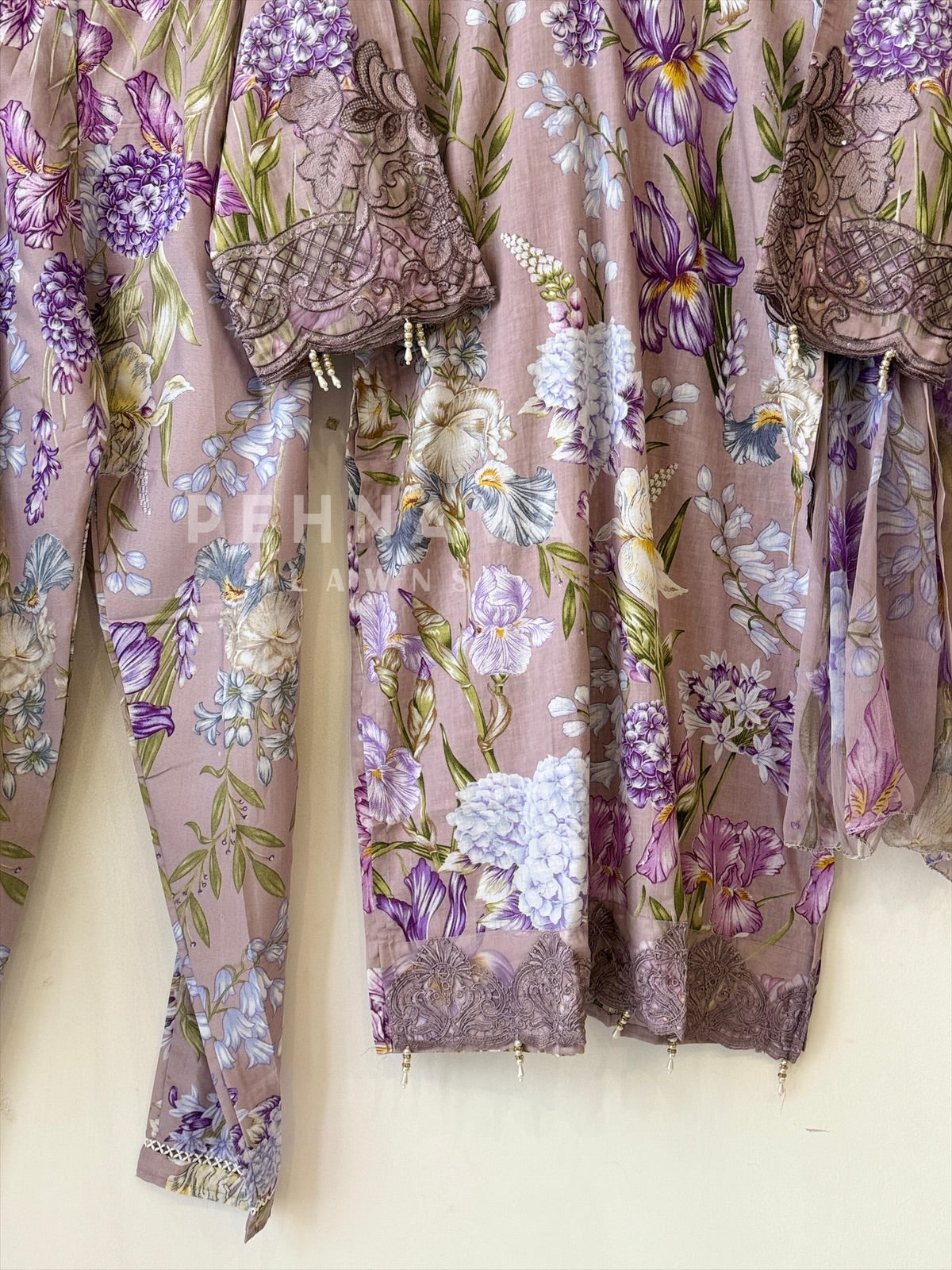 Floral Print Lawn Suit with Printed Dupatta-Chiffon 1413 - Pehnava Lawns