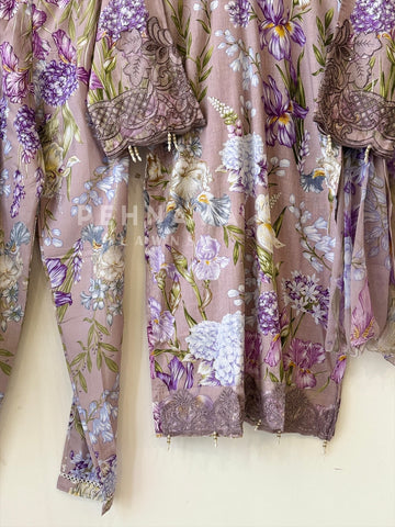 Floral Print Lawn Suit with Printed Dupatta-Chiffon 1413 - Pehnava Lawns