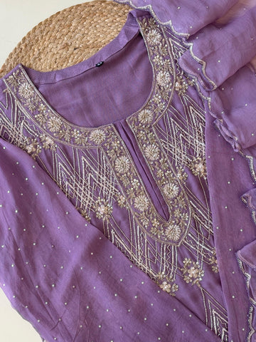 Premium Lavender Handworked  Sharara