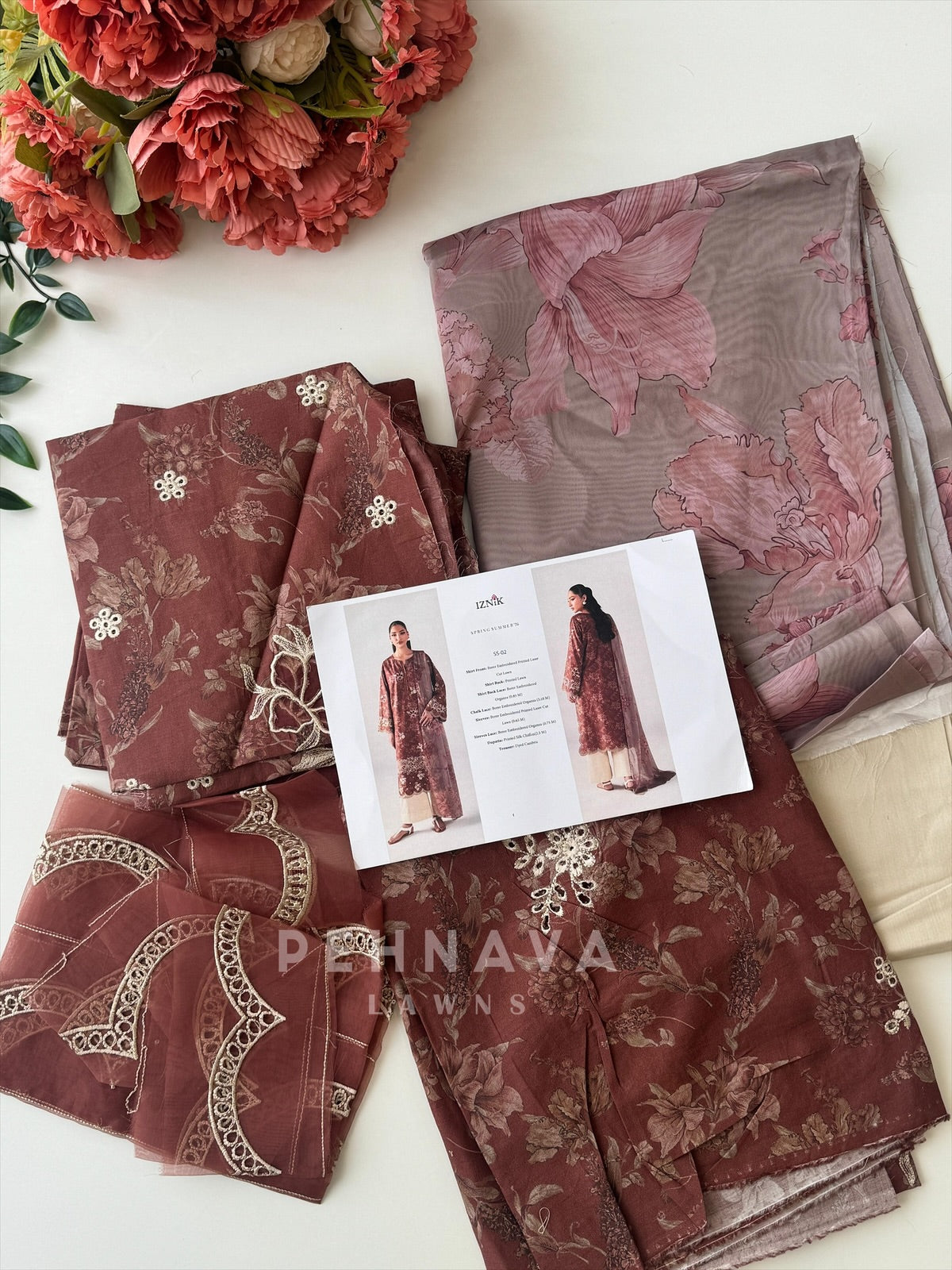 IZNIK Embroidered Printed Lawn SS-02