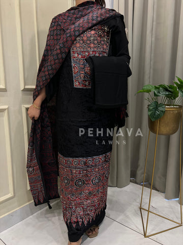 Velvet Touch Ajrakh Suit - Pehnava Lawns