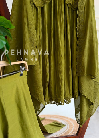 Lace-Trimmed Kurta Set-6404