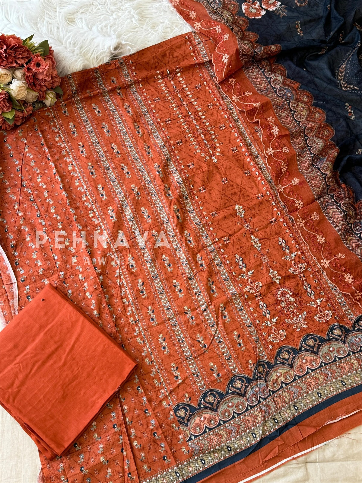Casual Embroidered Suit-2704 - Pehnava Lawns