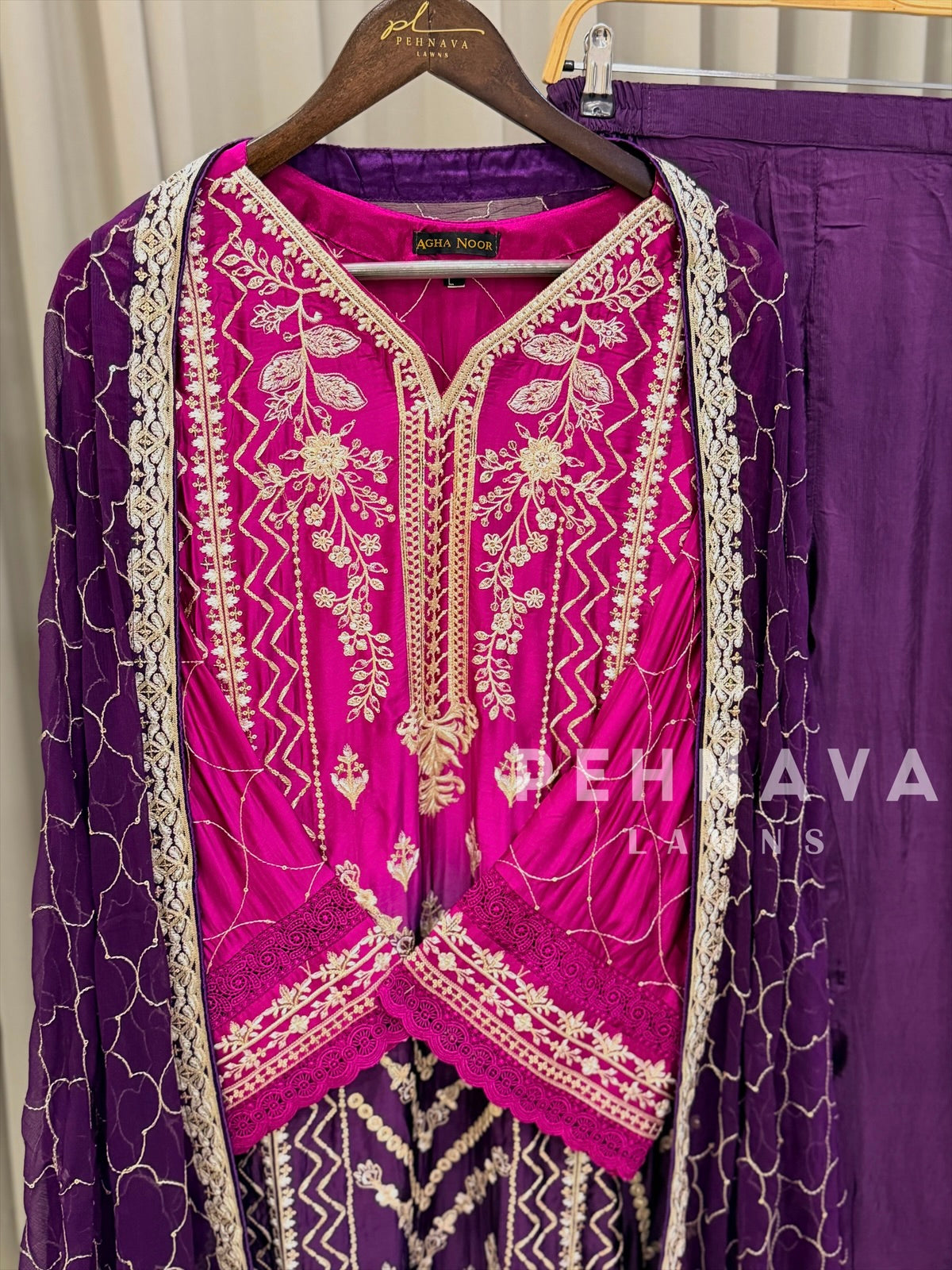 Imported Silk Embroidered Attire - Pehnava Lawns