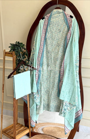 Floral Printed Unstitched Suit