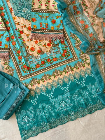 New Unstitched Printed Suit-1354B - Pehnava Lawns