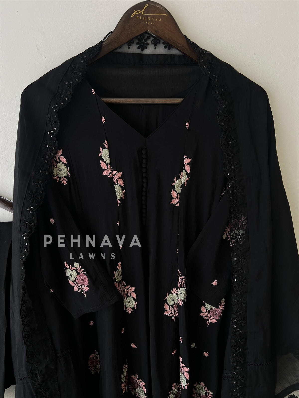 Embroidered Three Piece Suit-15686