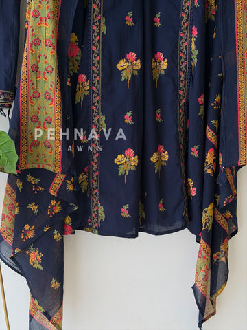 Pin-Tuck Floral Printed Suit 2596