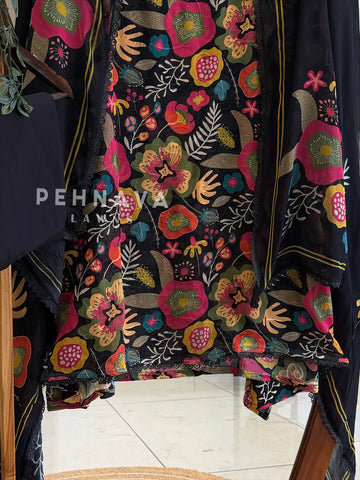 Floral Embroidered Unstitched Suit 4367