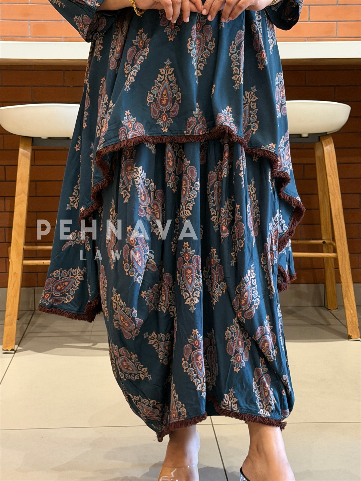 Printed Cowl Attire