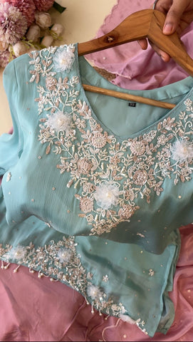 Chinnon handworked suit with Neck detailings