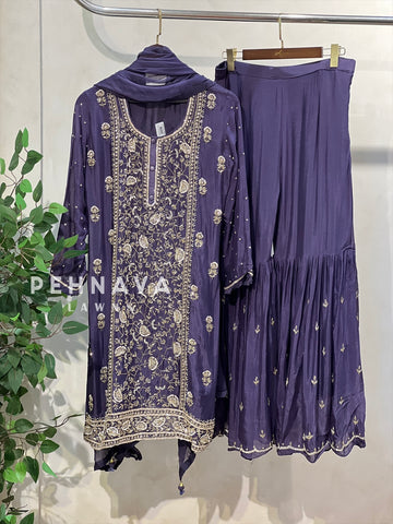 Heavily Handworked Sharara with Pure Chiffon Dupatta