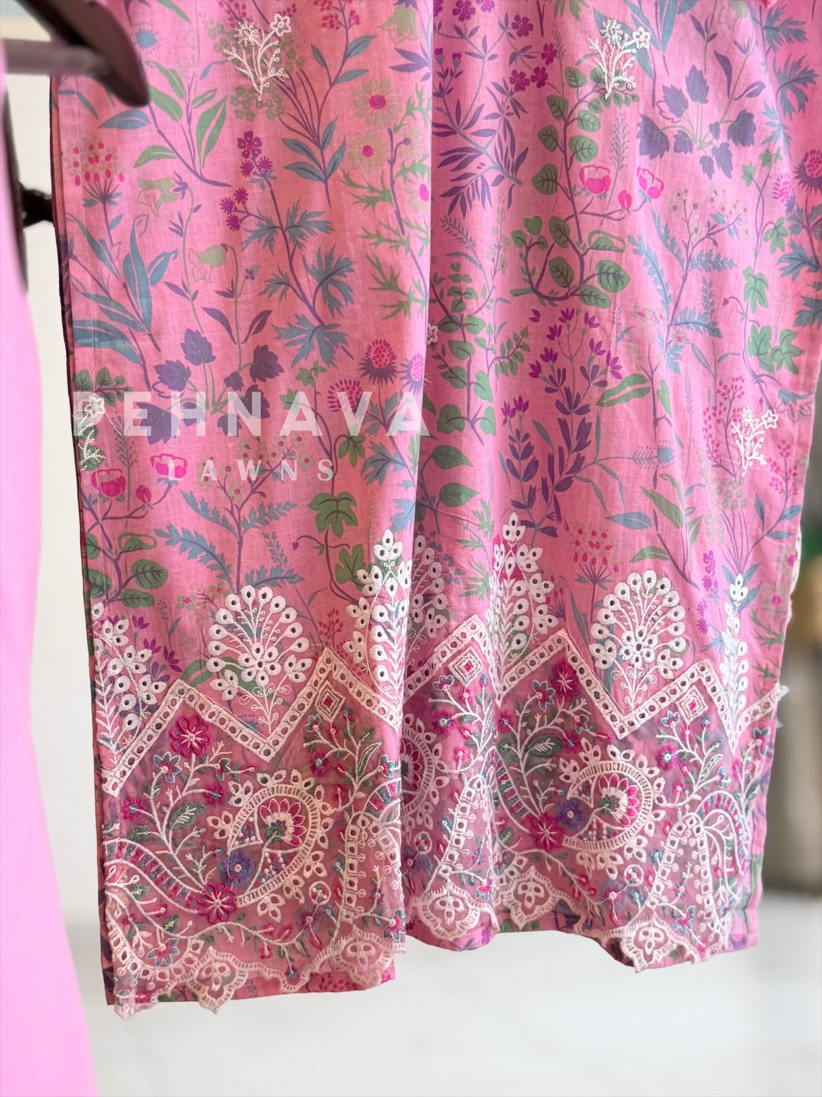 Lace Detailed Printed Suit
