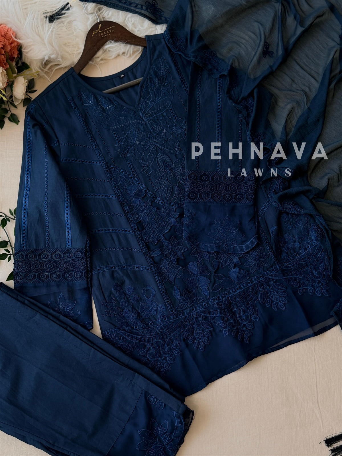 Cut Work Embroidered Suit (6-8 Days Delivery Time)