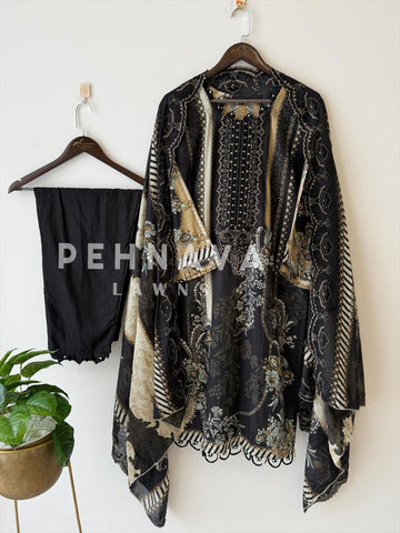 Signature stitched Suit-407 Black