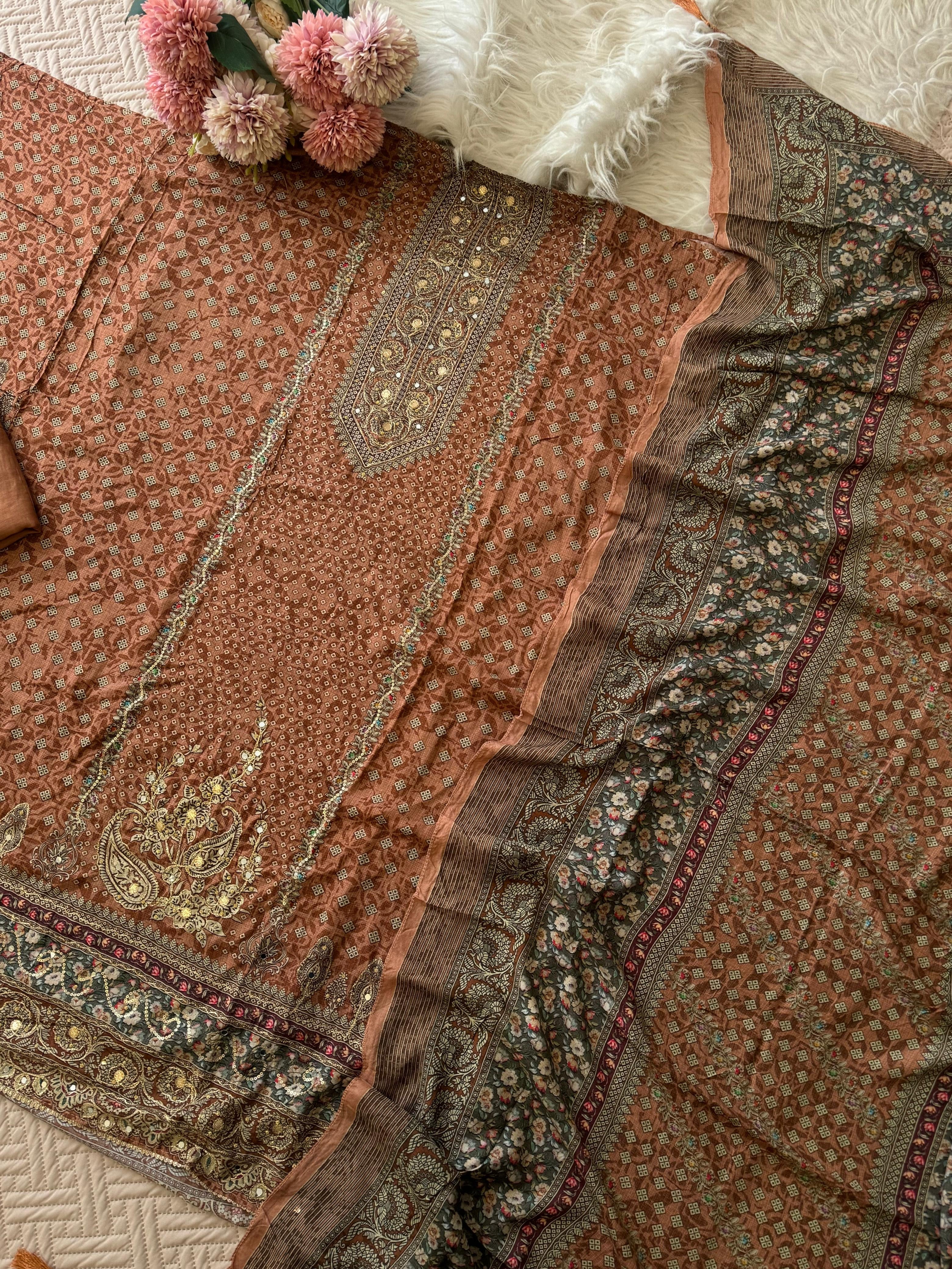 Premium viscous muslin suit-243