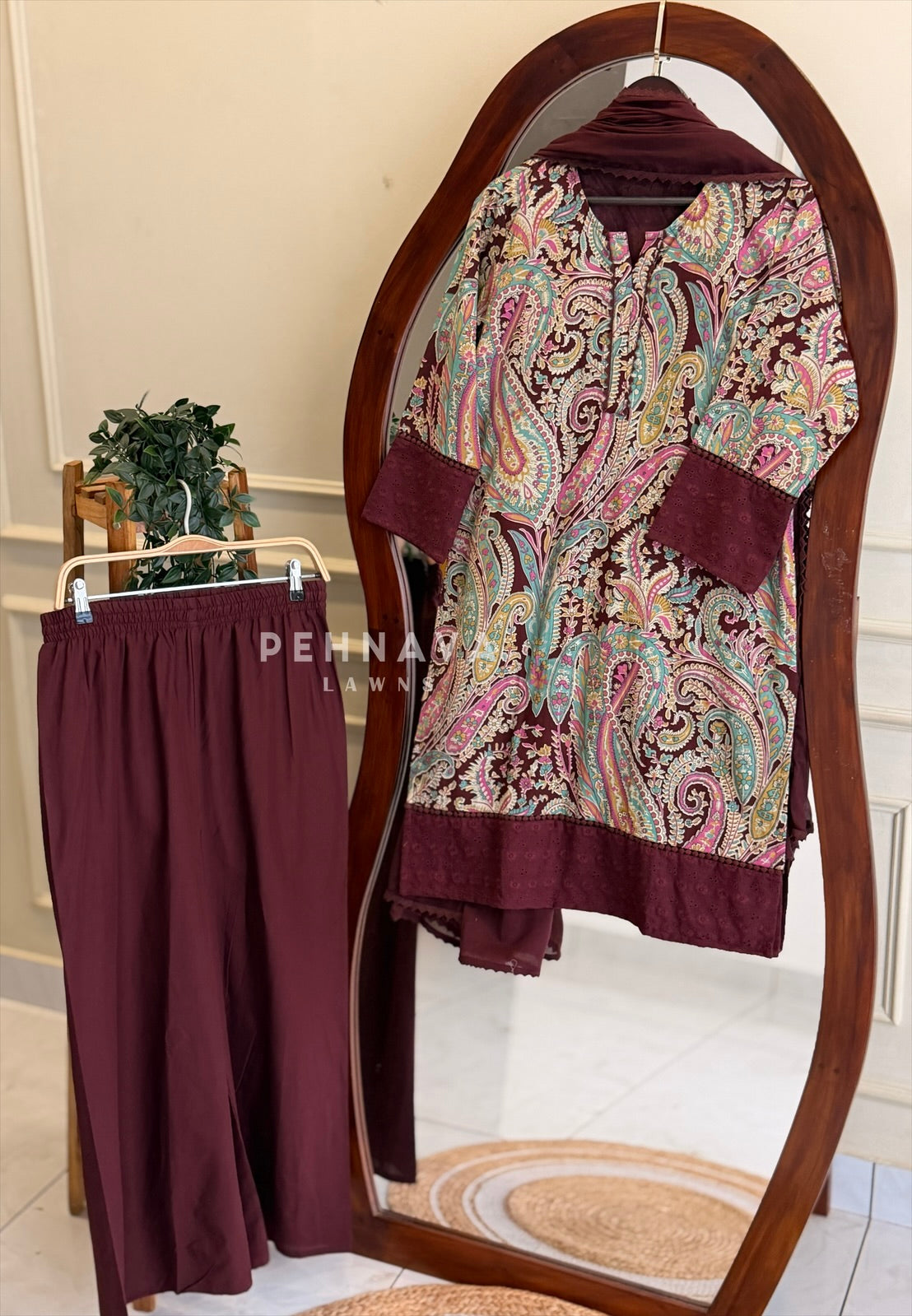 Paisley Printed Cotton Suit