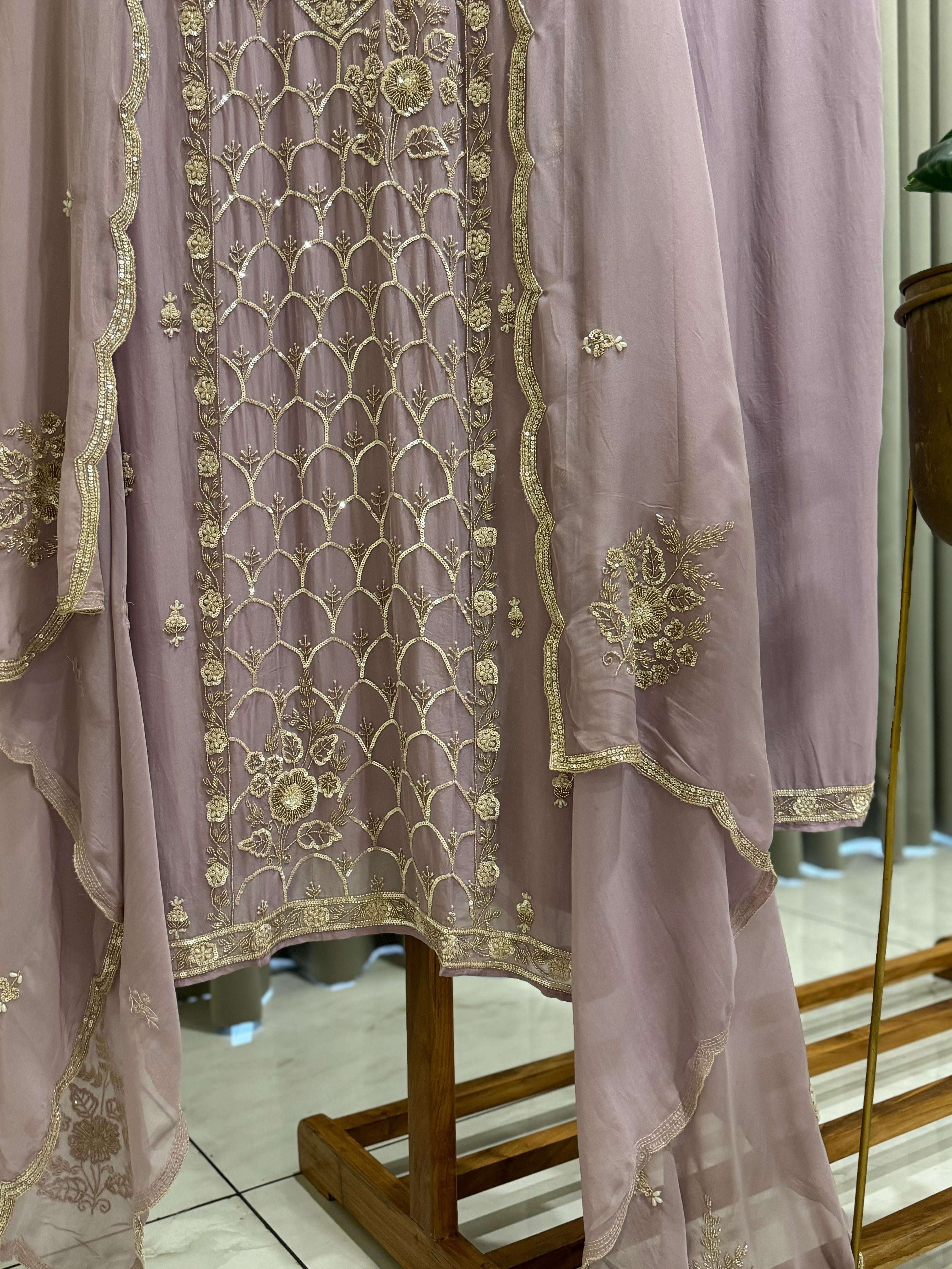 Premium Handworked Organza Salwar Kameez - Pehnava Lawns