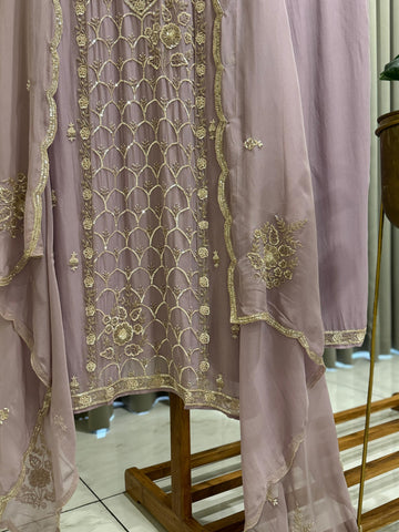 Premium Handworked Organza Salwar Kameez - Pehnava Lawns
