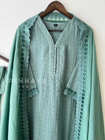 Cotacheck Embroidered Suit-Hkoba