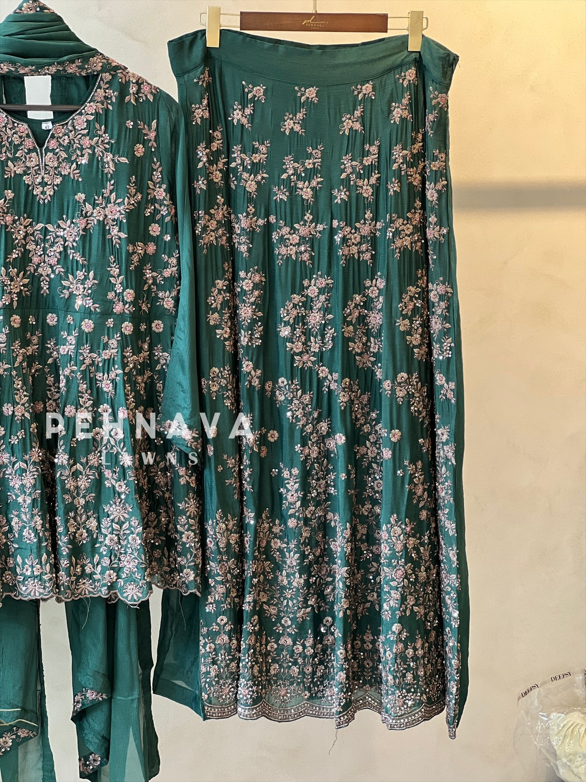 Handworked three piece skirt set