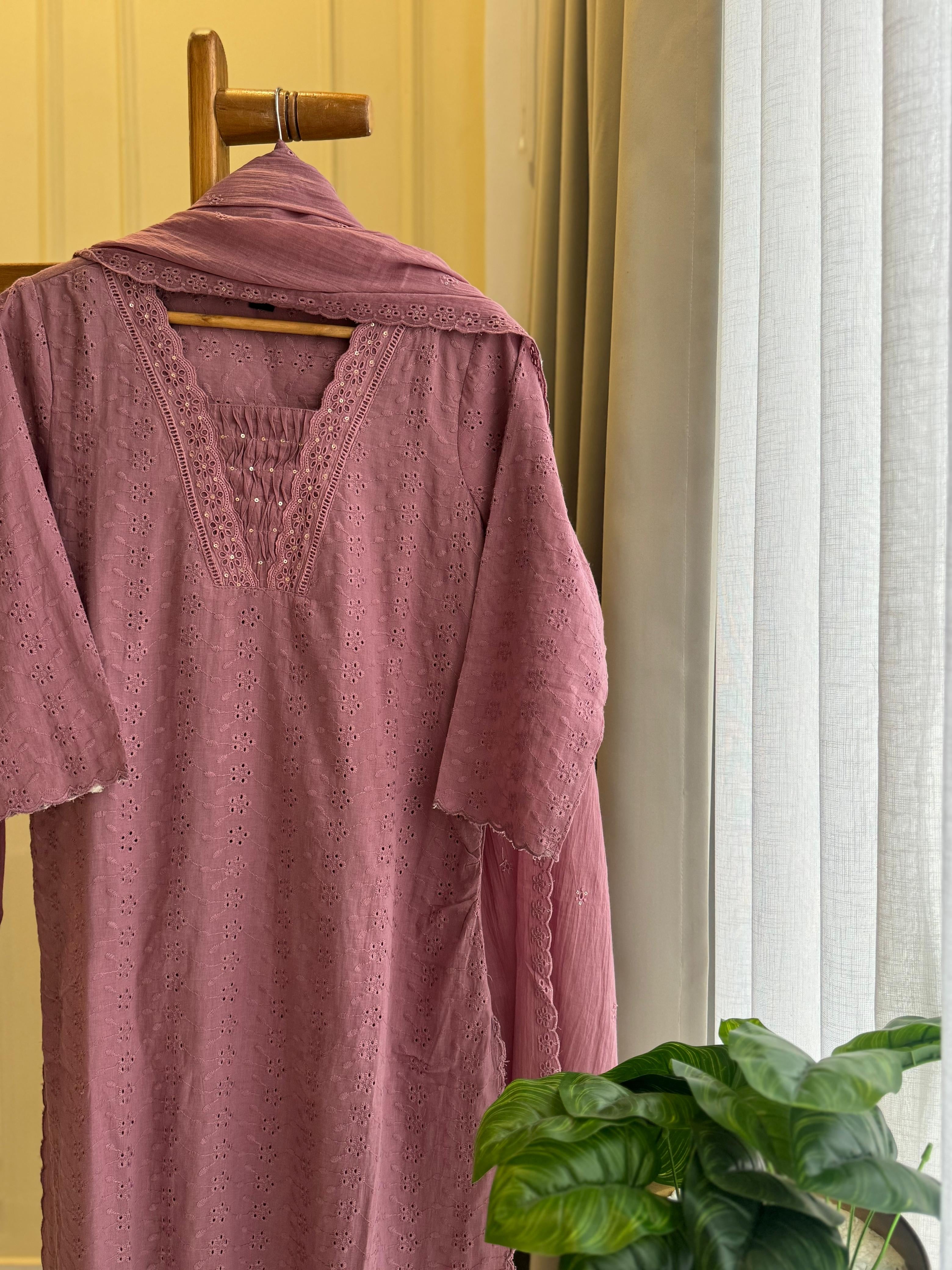 Pure Mul-Cotton Hakoba Embroidered Suit - Pehnava Lawns