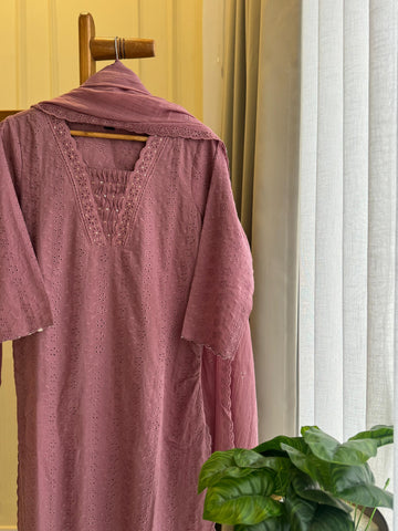 Pure Mul-Cotton Hakoba Embroidered Suit - Pehnava Lawns