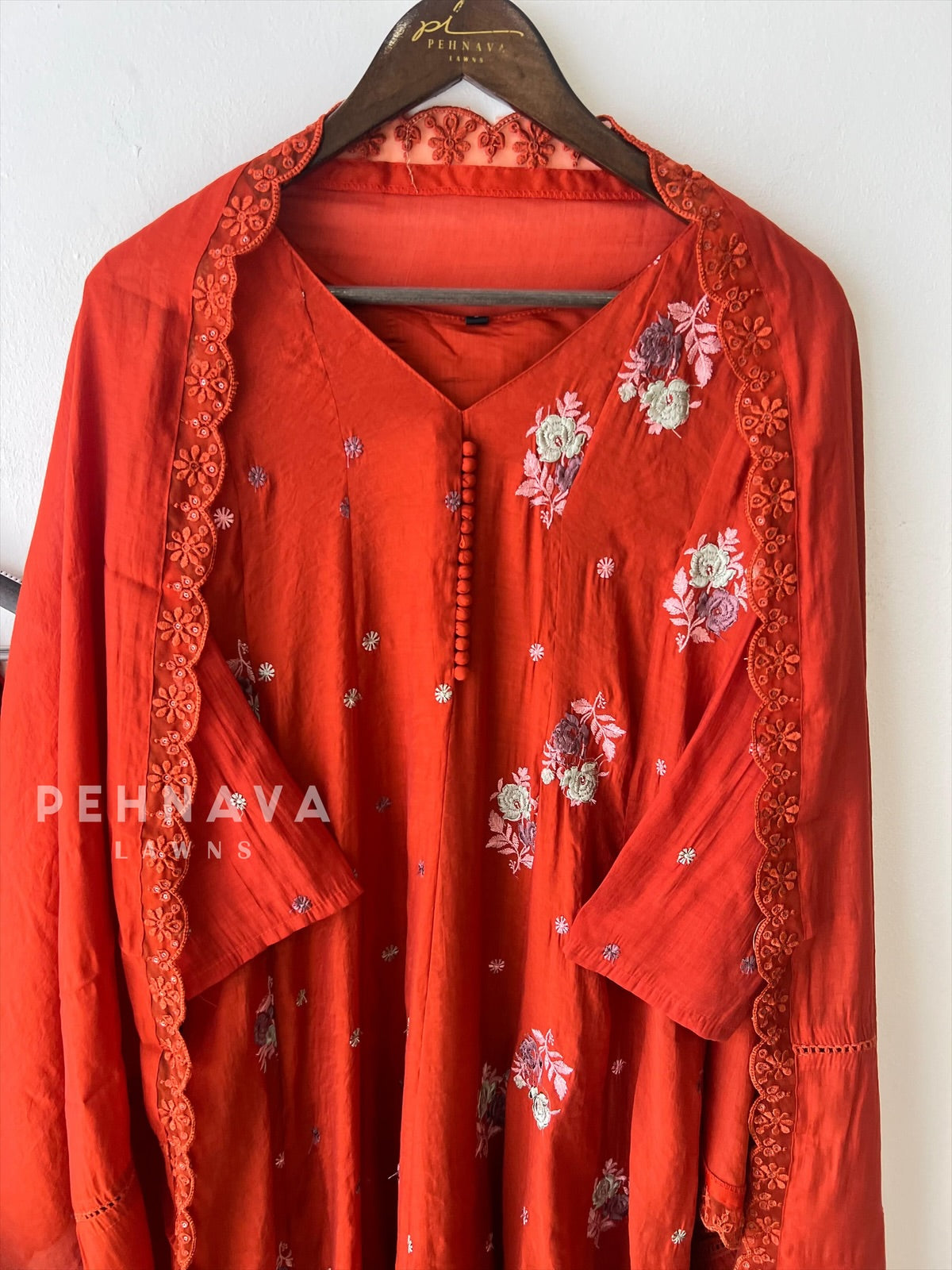 Embroidered Three Piece Suit-15686