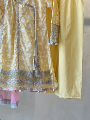 Kids party wear -ready to wear MKD-EF25–09-YELLOW - Pehnava Lawns