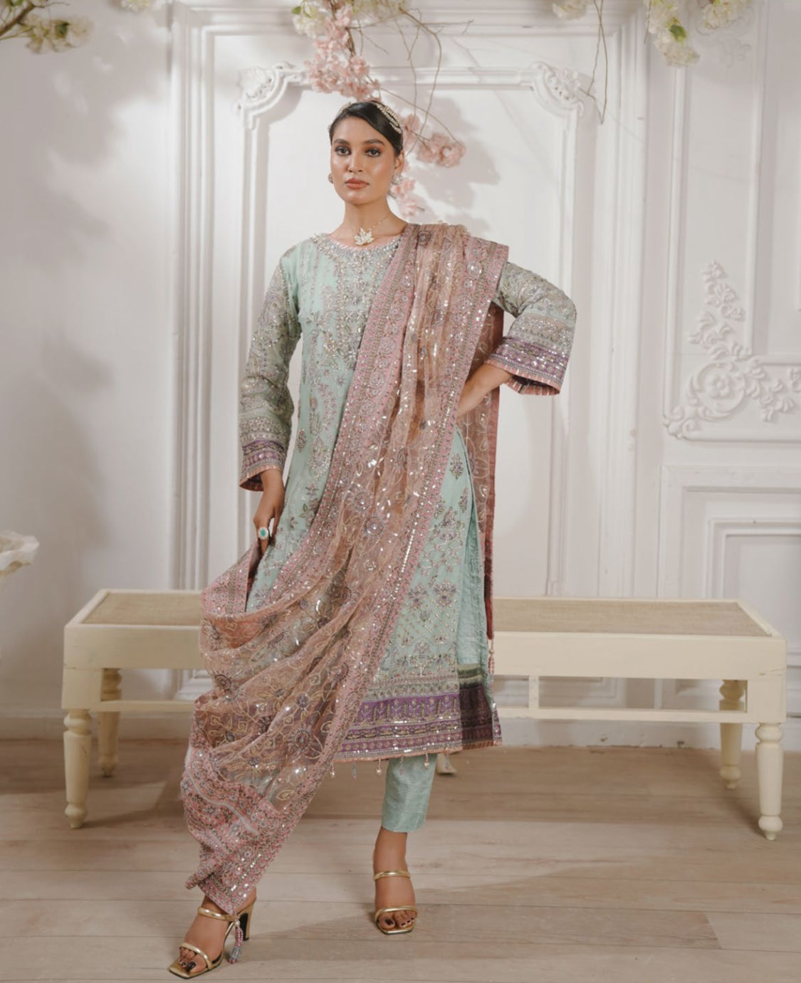 GLAMOURA BY NOOR'S SEMI-STITCHED 3PC | D-05