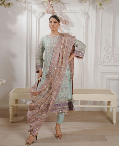 GLAMOURA BY NOOR'S SEMI-STITCHED 3PC | D-05