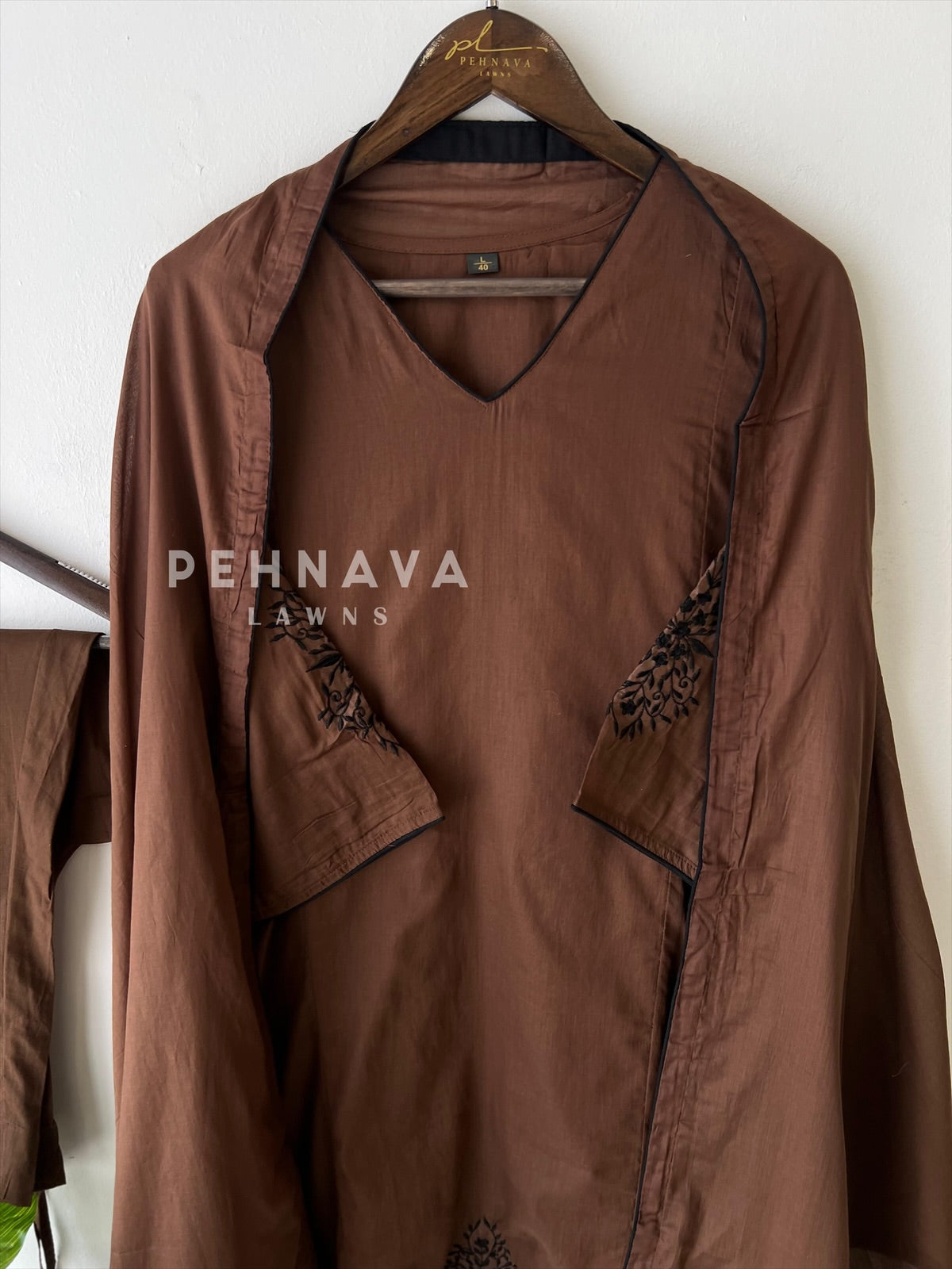 Black Thread Embroidered Suit