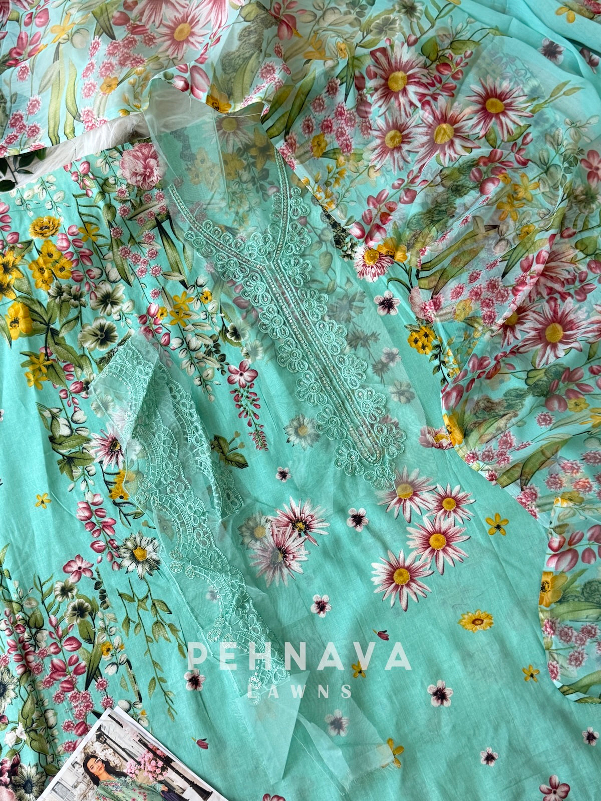 Signature Embroidered Unstitched Suit-1353A