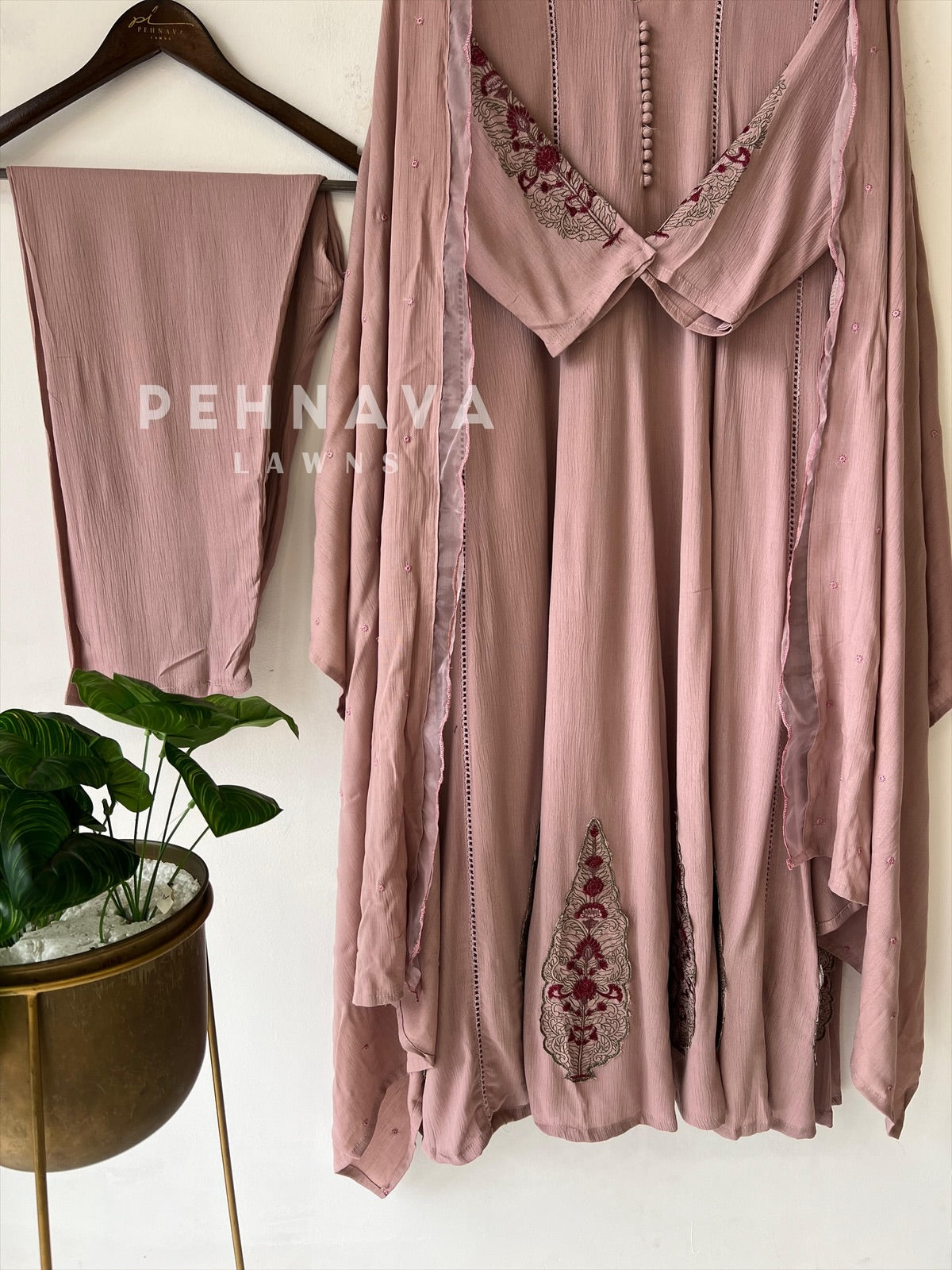 Crinkled Rayon Anarkali-6098