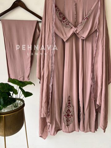 Crinkled Rayon Anarkali-6098