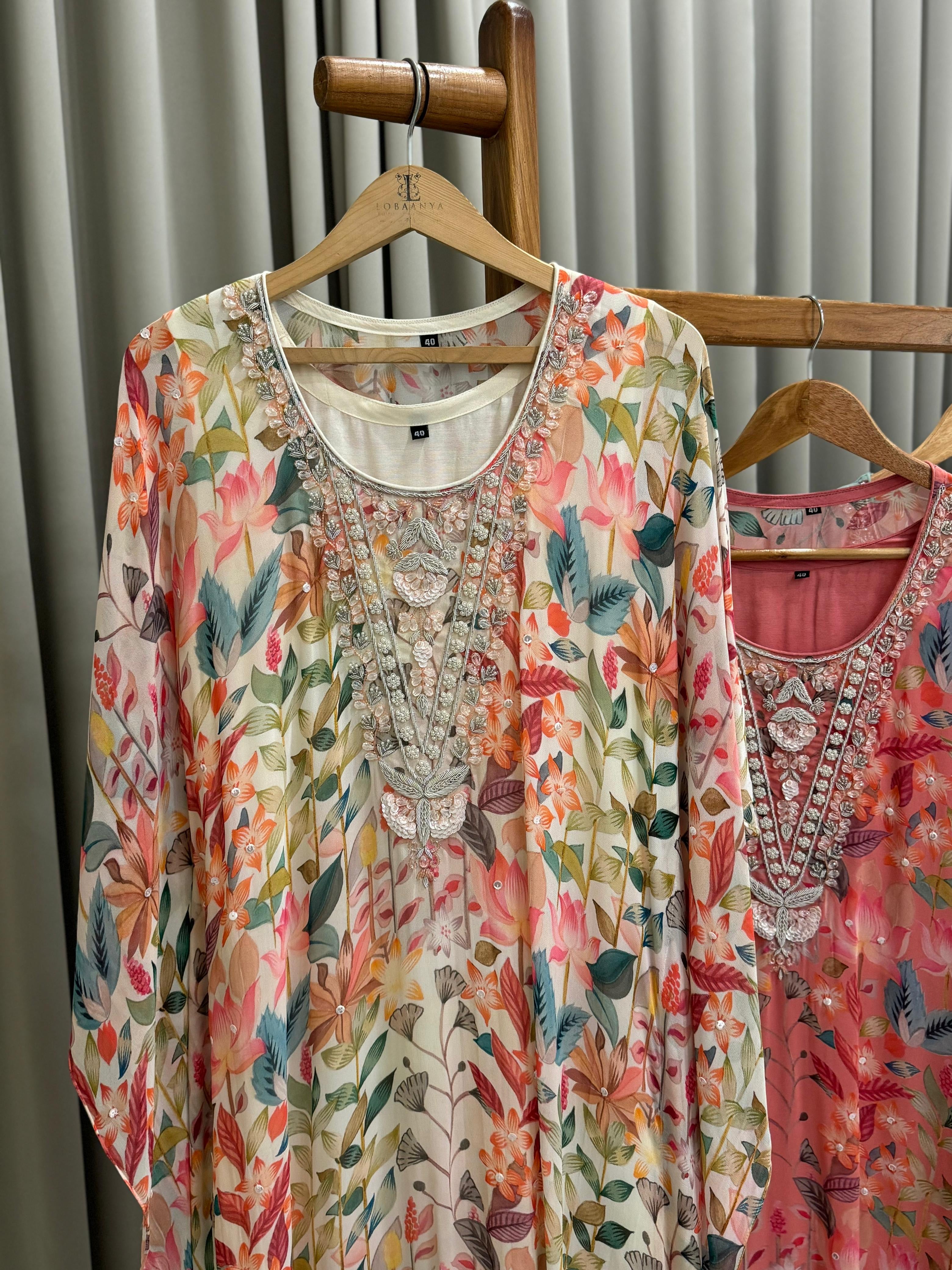 Premium Handworked Floral kafthan -6789