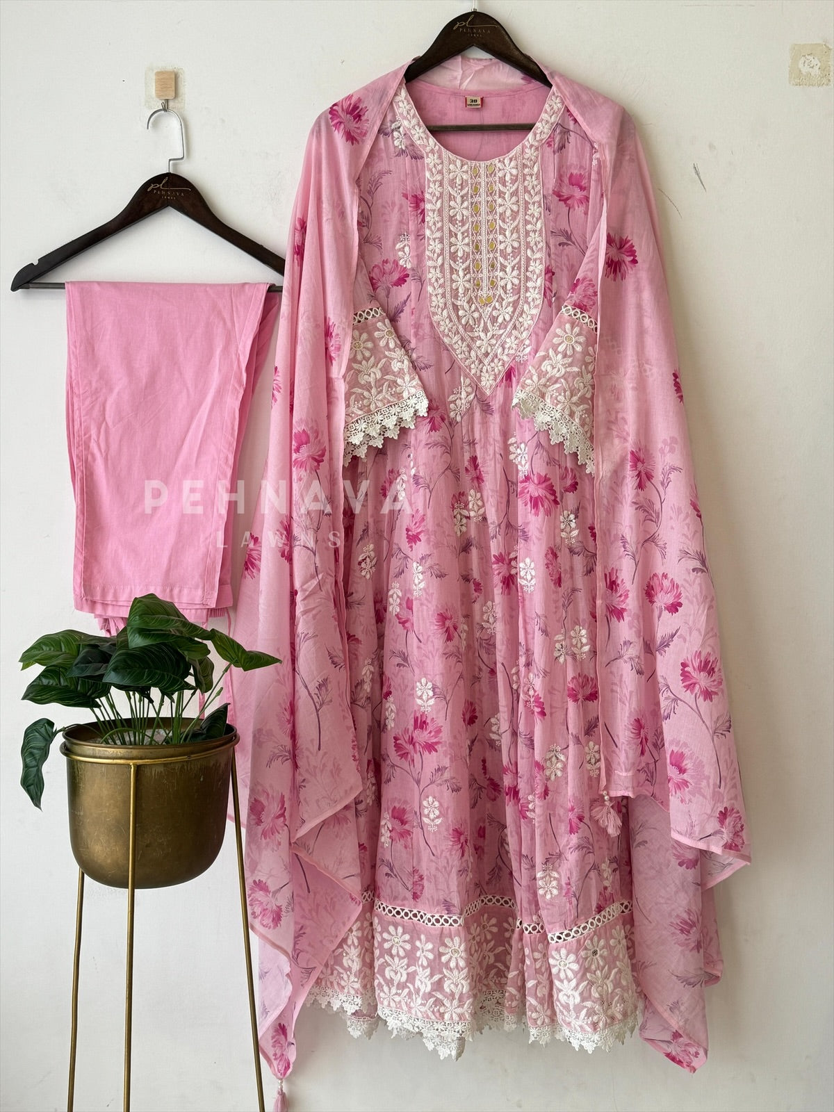 Mulcotton With Chikankari Embroidery Attire-3411
