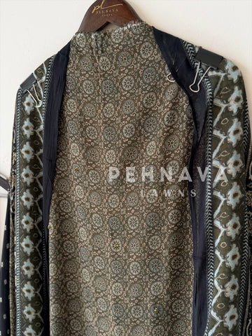 Ajrak Printed Unstitched Suit