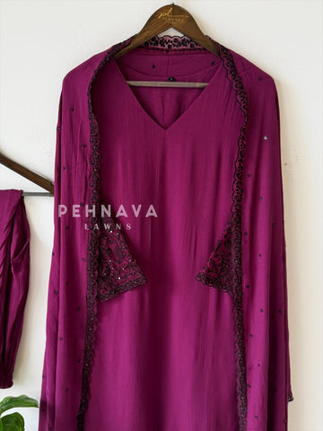 Lace‑Trimmed Embroidered Ensemble-16344