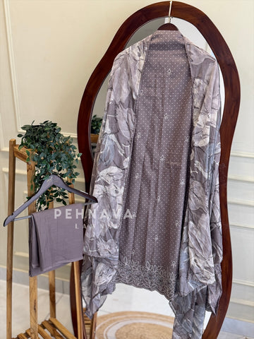 Floral Embroidered Unstitched Suit