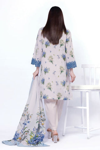 Khaadi Unstitched embroidered Lawn suit-0107