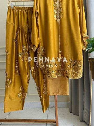 New Pink and Yellow Farshi Salwar 1578