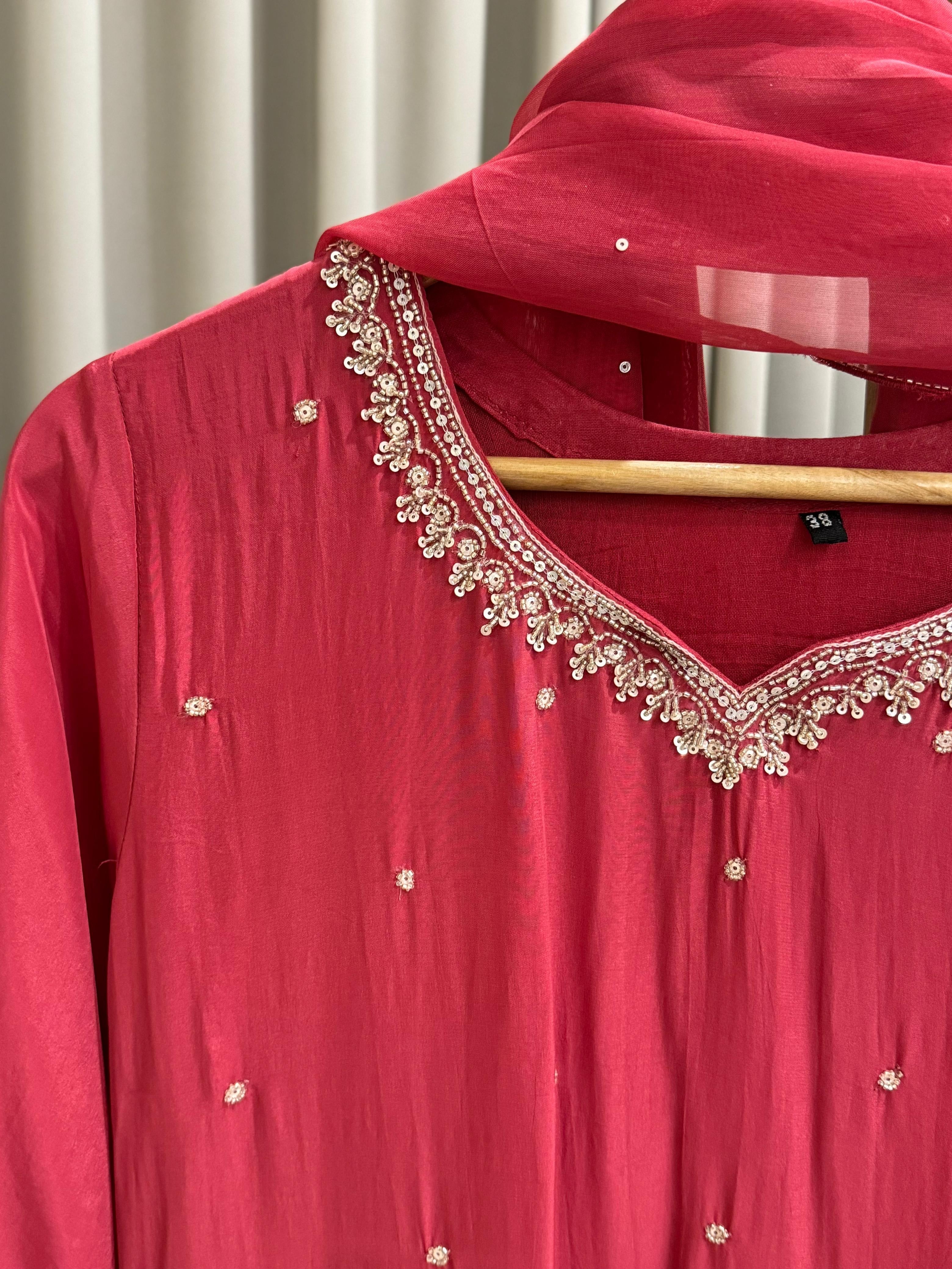 Handworked Premium Ready to wear suit with Neck detailings