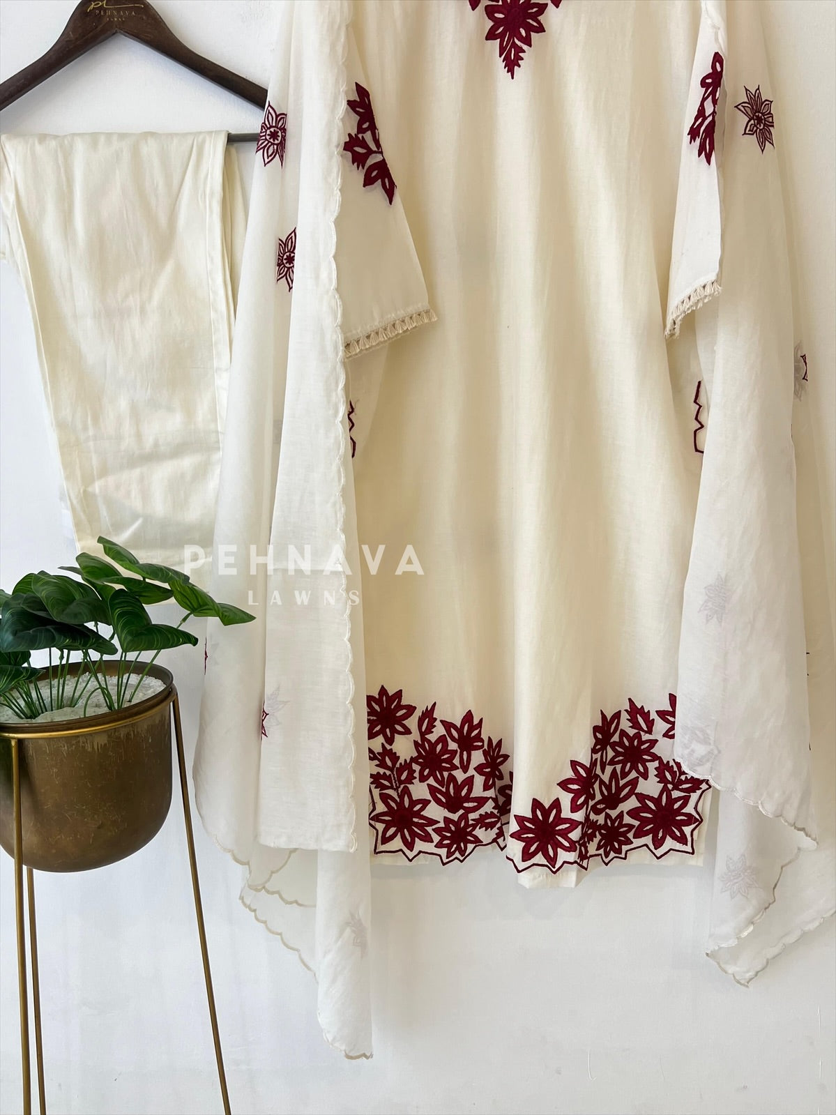 Embroidered Chanderi Suit