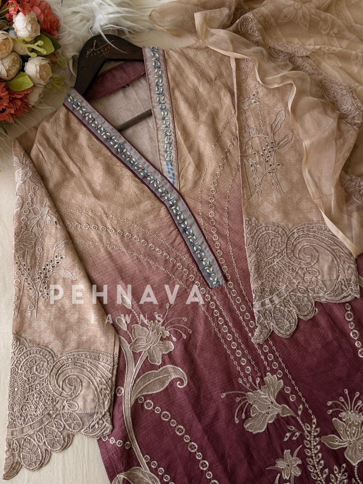 Cut Work Stitched Suit 1831