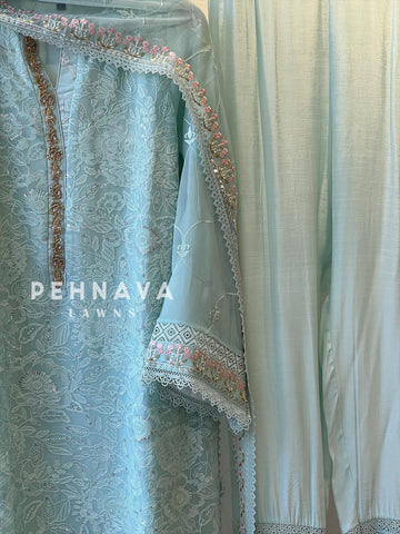 Agha Noor Formal Chiffon Sharara Ensemble