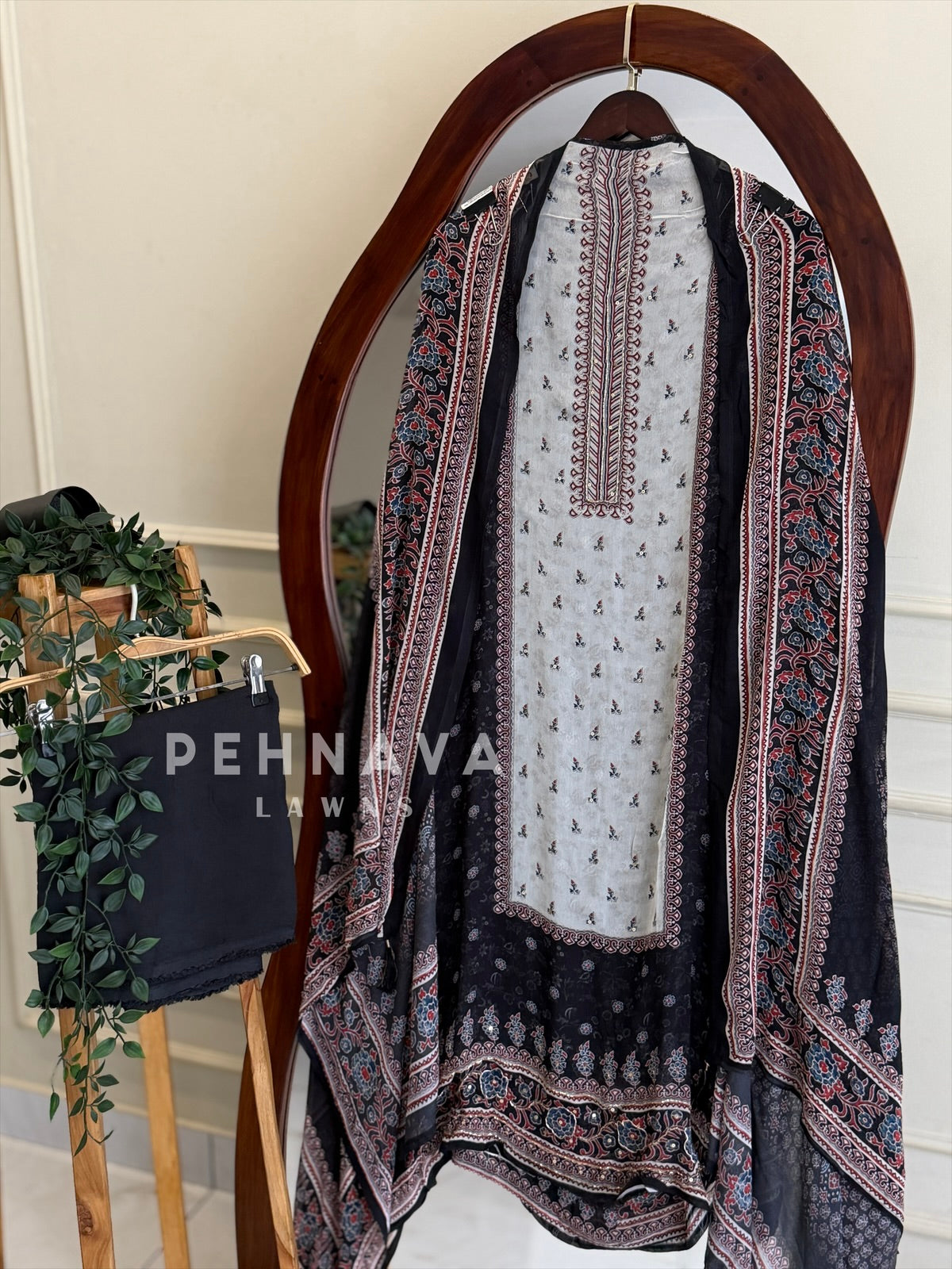 Ajrakh Panel Printed Suit Set