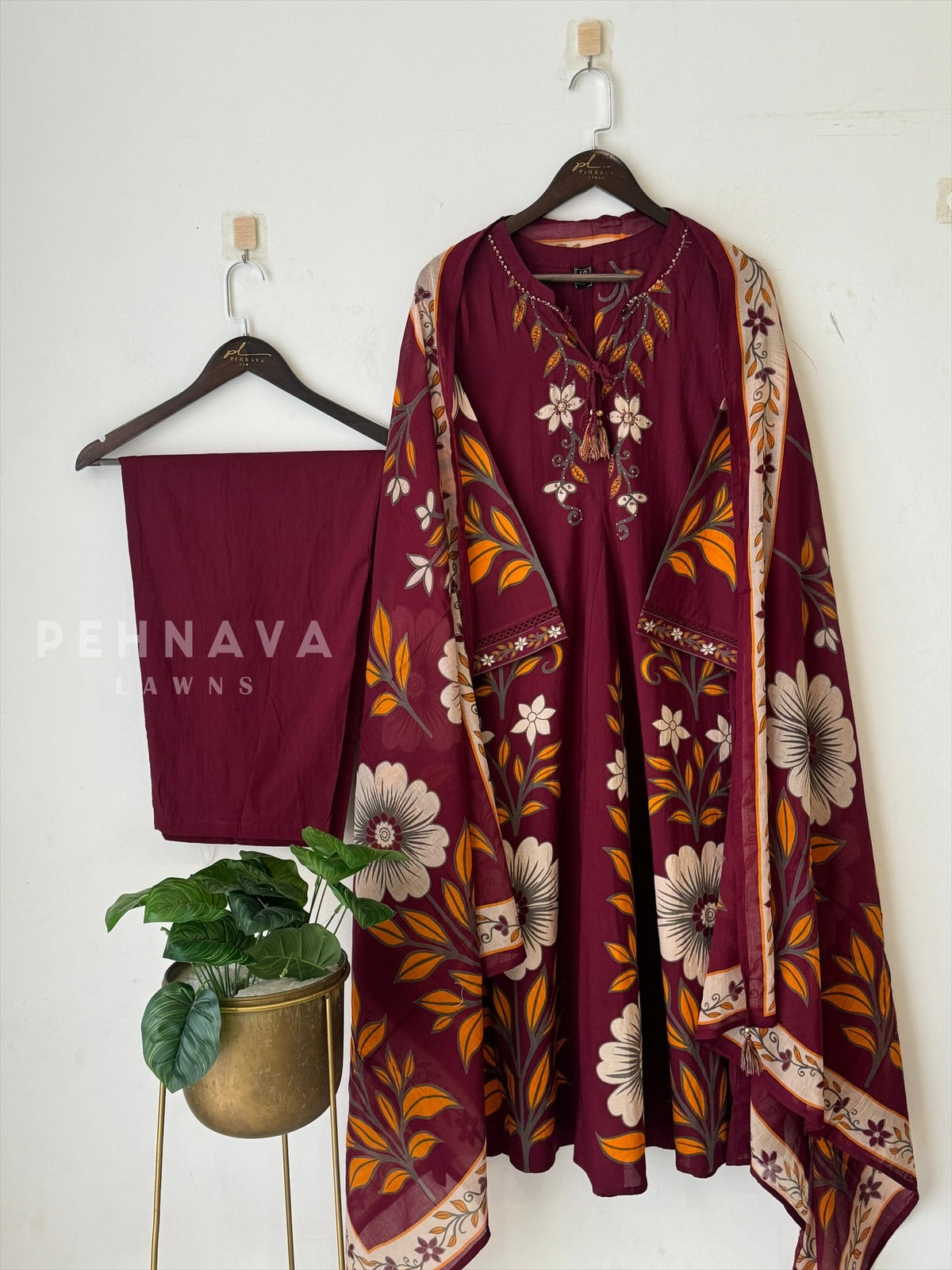 Floral Panel Cotton Suit