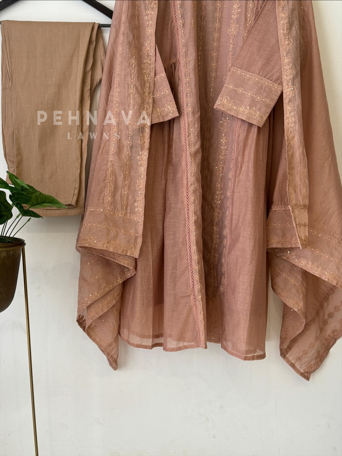 Chanderi Embroidered Suit