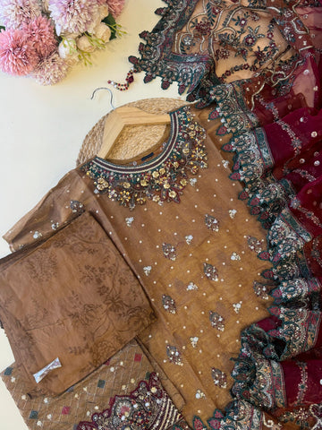 GLAMOURA BY NOOR'S SEMI-STITCHED 3PC | D-07